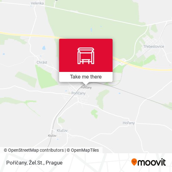 Poříčany, Žel.St. map