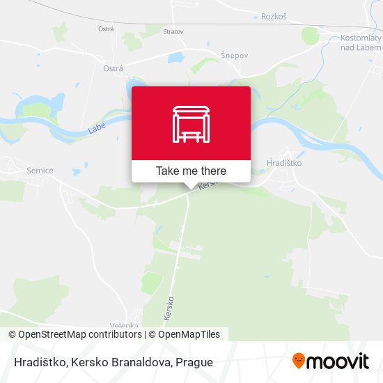 Hradištko, Kersko Branaldova map