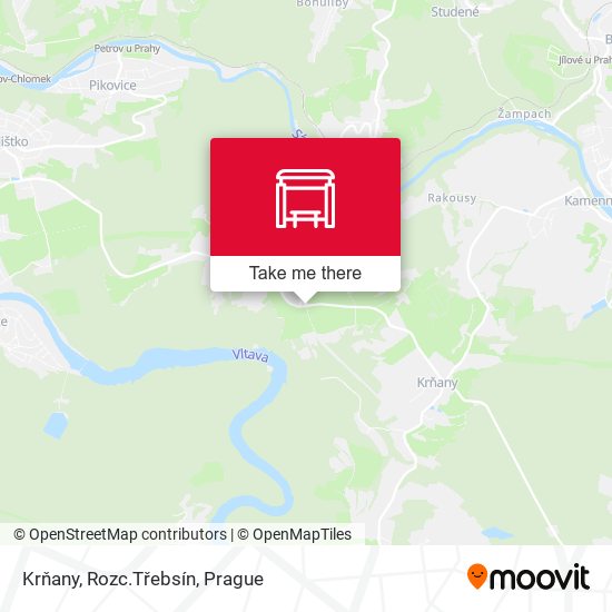 Krňany, Rozc.Třebsín map