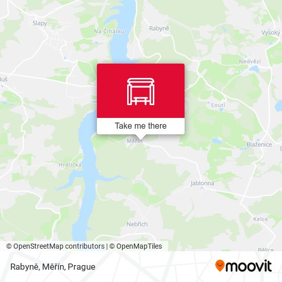 Rabyně, Měřín map