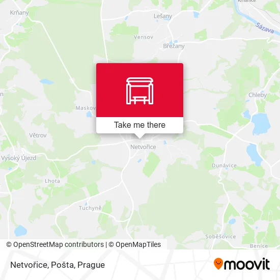 Карта Netvořice, Pošta