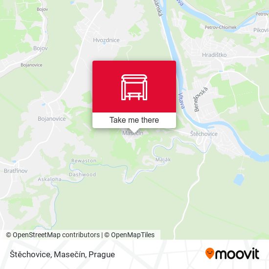 Štěchovice, Masečín map