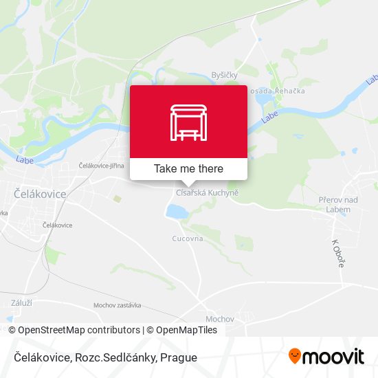 Карта Čelákovice, Rozc.Sedlčánky