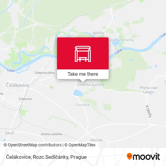 Карта Čelákovice, Rozc.Sedlčánky