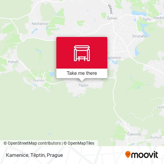 Kamenice, Těptín map