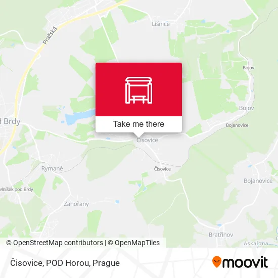 Карта Čisovice, POD Horou