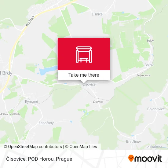 Карта Čisovice, POD Horou