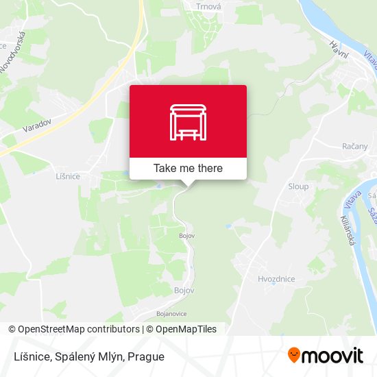 Líšnice, Spálený Mlýn map