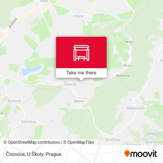 Карта Čisovice, U Školy