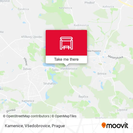 Карта Kamenice, Všedobrovice