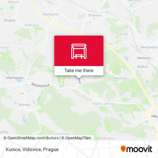 Карта Kunice, Vidovice