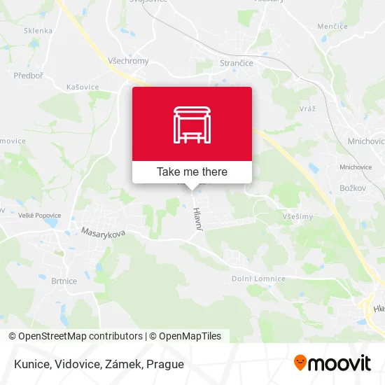 Карта Kunice, Vidovice, Zámek