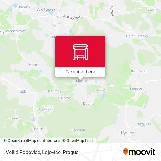 Velké Popovice, Lojovice map