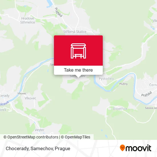 Карта Chocerady, Samechov