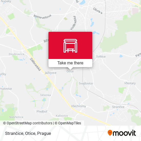 Карта Strančice, Otice