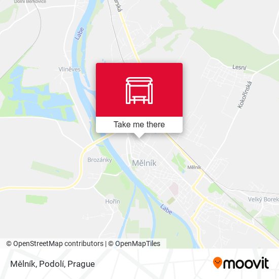 Mělník, Podolí map