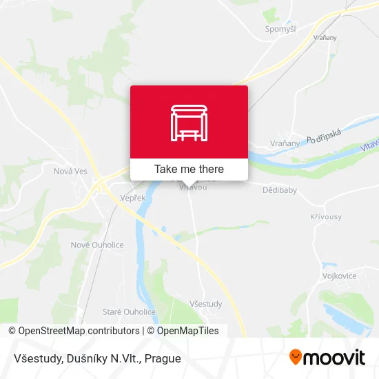 Карта Všestudy, Dušníky N.Vlt.