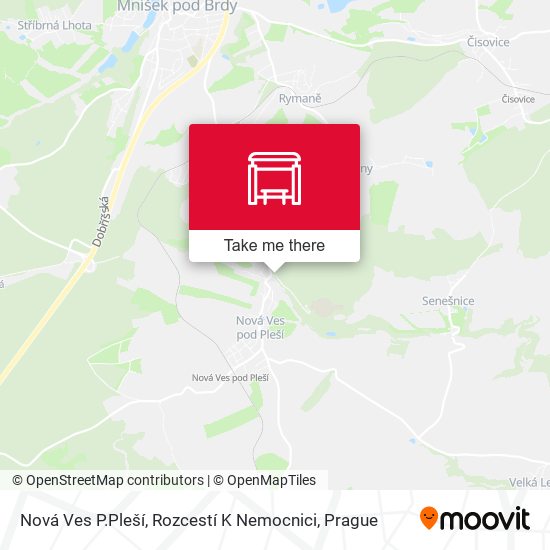 Nová Ves P.Pleší, Rozcestí K Nemocnici map