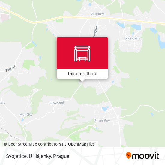 Карта Svojetice, U Hájenky