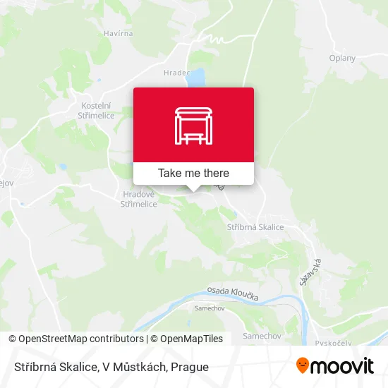 Карта Stříbrná Skalice, V Můstkách