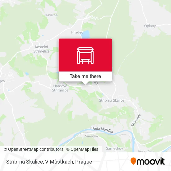 Карта Stříbrná Skalice, V Můstkách