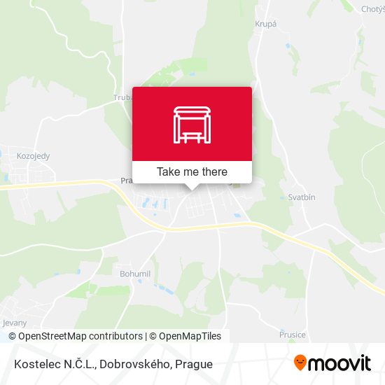 Kostelec N.Č.L., Dobrovského map