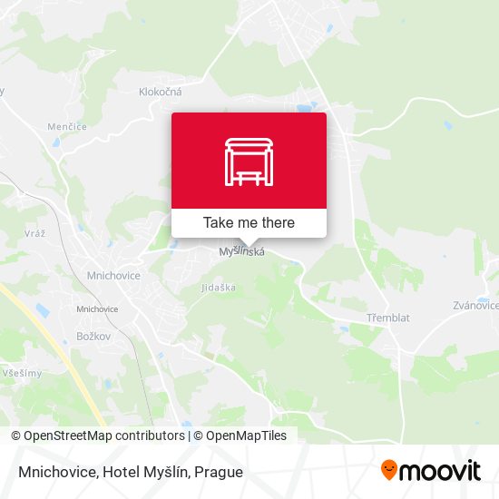 Mnichovice, Hotel Myšlín map