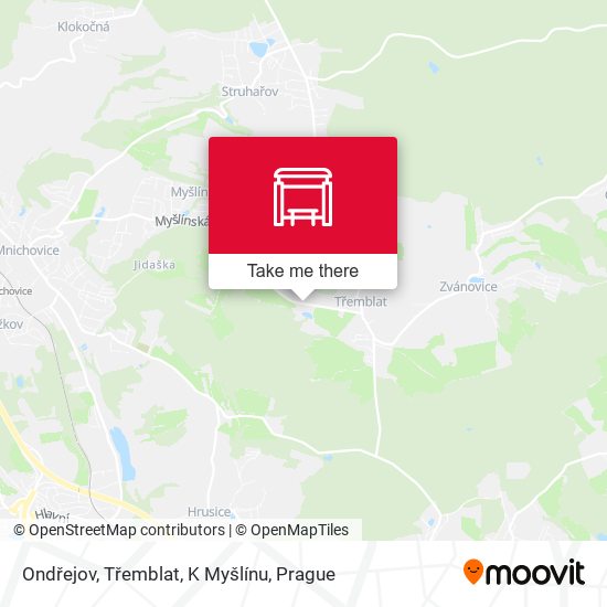 Ondřejov, Třemblat, K Myšlínu map