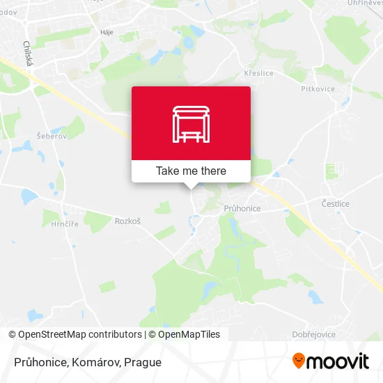Карта Průhonice, Komárov