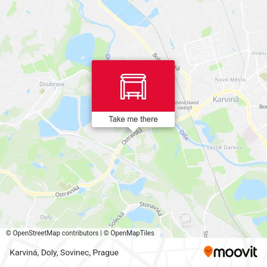 Карта Karviná, Doly, Sovinec