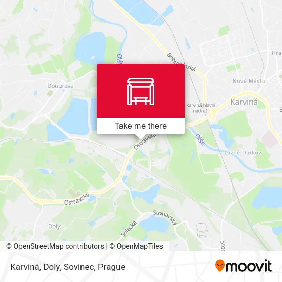 Карта Karviná, Doly, Sovinec