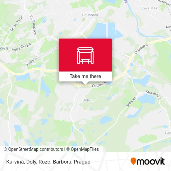 Карта Karviná, Doly, Rozc. Barbora
