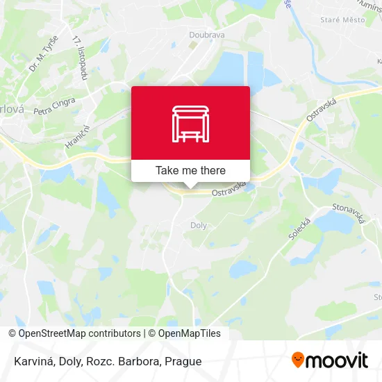 Карта Karviná, Doly, Rozc. Barbora