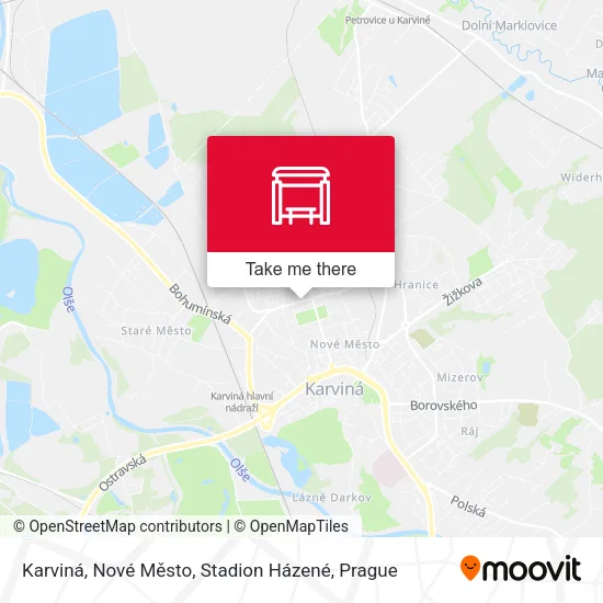 Карта Karviná, Nové Město, Stadion Házené