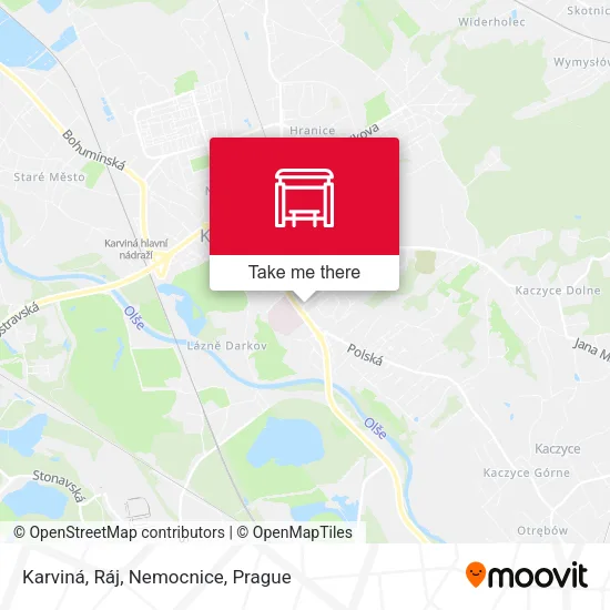 Karviná, Ráj, Nemocnice map