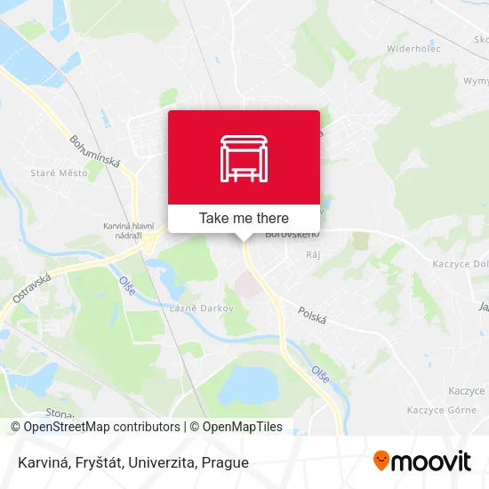 Карта Karviná, Fryštát, Univerzita