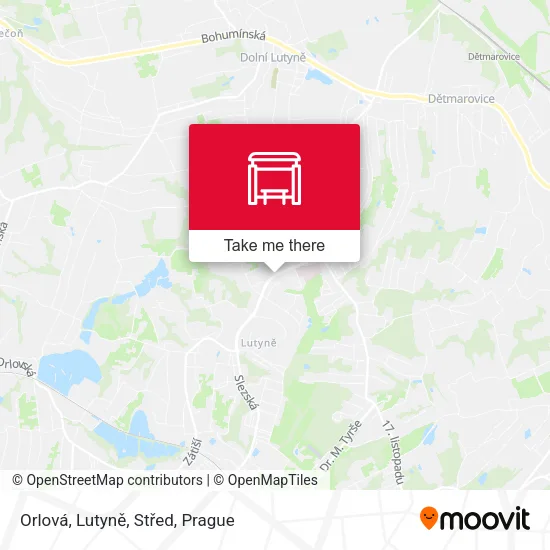 Карта Orlová, Lutyně, Střed