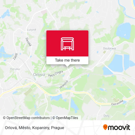 Карта Orlová, Město, Kopaniny