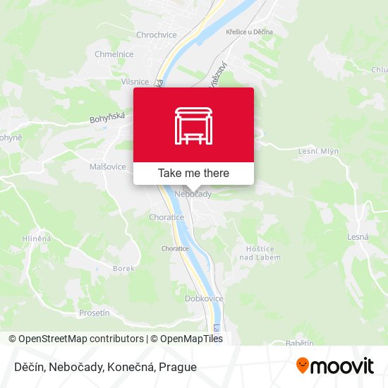 Děčín, Nebočady, Konečná map