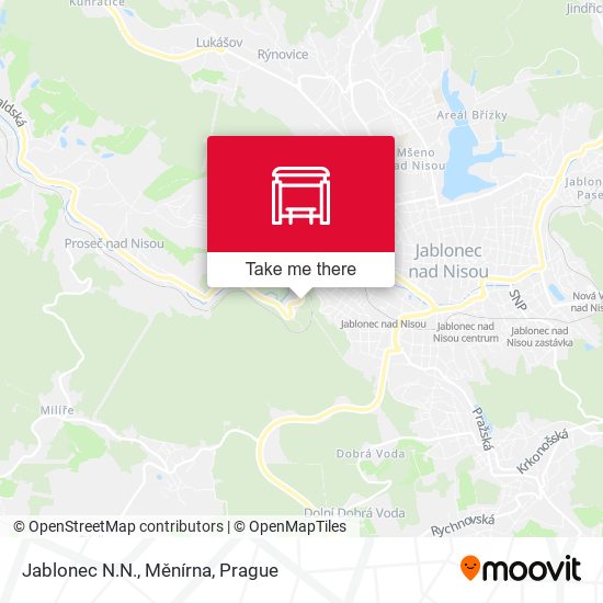 Jablonec N.N., Měnírna map