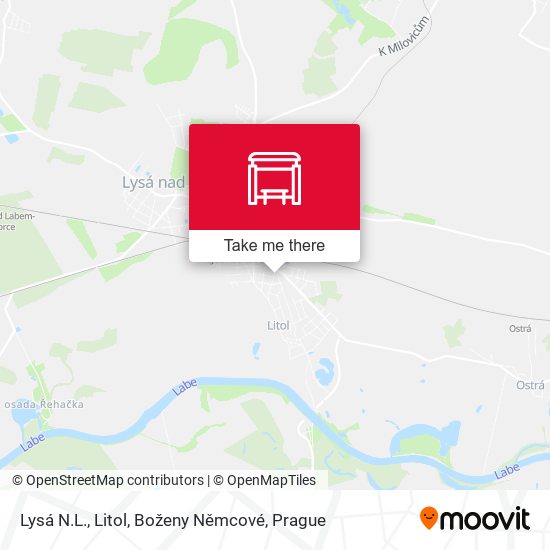 Lysá N.L., Litol, Boženy Němcové map
