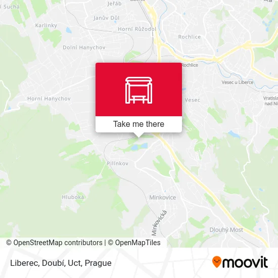 Карта Liberec, Doubí, Uct