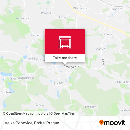 Velké Popovice, Pošta map