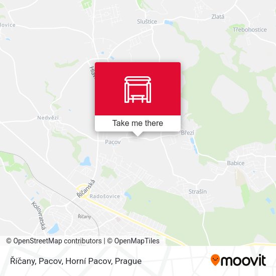 Карта Říčany, Pacov, Horní Pacov