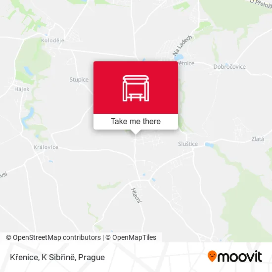 Карта Křenice, K Sibřině