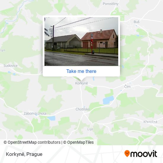 Карта Korkyně