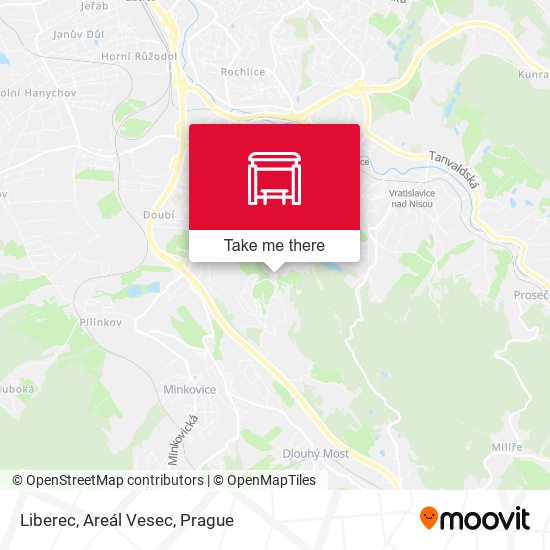 Карта Liberec, Areál Vesec