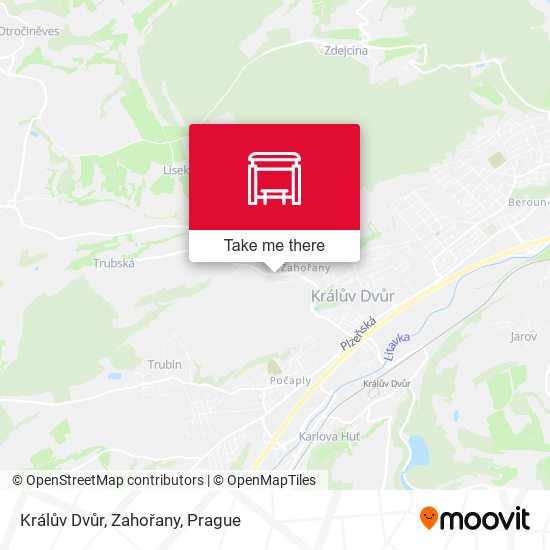 Králův Dvůr, Zahořany map