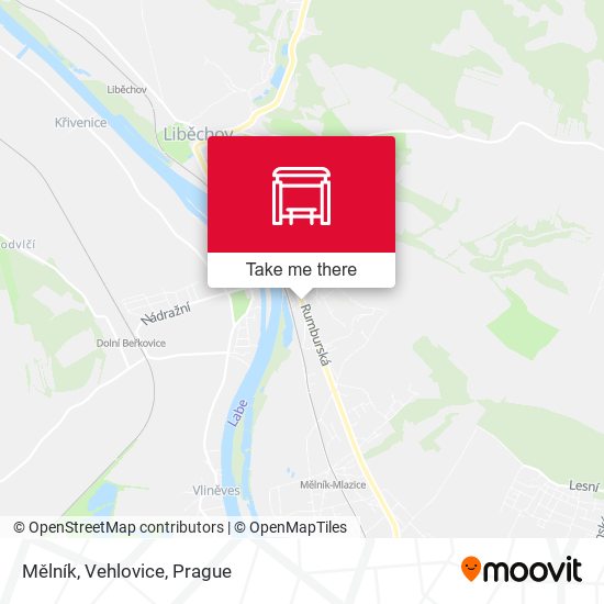 Mělník, Vehlovice map