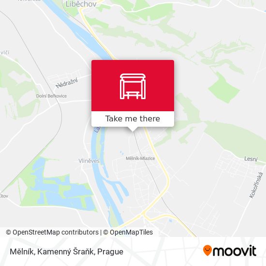 Mělník, Kamenný Šraňk map